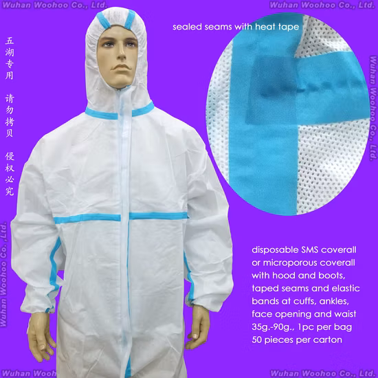 Medical Waterproof/Plastic CPE/Poly/PE/Scrub/Operation/PP/SMS Nonwoven Disposable Protective Isolation Surgical Gown for Doctor/Surgeon/Patient/Visitor/Hospital